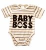 ABR Rövid ujjú dupla patentos pamut body - Csíkos - Baby Boss (50)