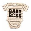 ABR Rövid ujjú dupla patentos pamut body - Csíkos - Baby Boss (56)