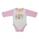 ABR Hosszú ujjú pamut body - Rózsaszín-Fehér - Snoopy (56)
