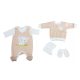 ABR 5 részes belül bolyhos baba szett elefánt mintával - Bézs (56)