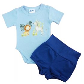   ABR 2 részes rövidnadrágos szett szafaris mintával - Kék (56)