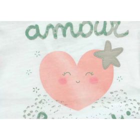   ABR Rövid ujjú fodros body - Fehér - Szivecskés mintával (56)