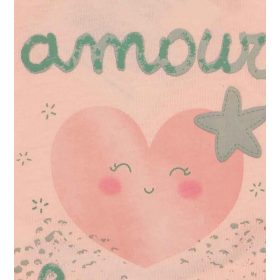   ABR Rövid ujjú fodros body - Barack - Szivecskés mintával (56)