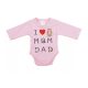 ABR Hosszú ujjú pamut body - Rózsaszín - Mom Dad (44)