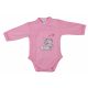 ABR Hosszú ujjú elől patentos pamut body - Rózsaszín - Nyuszika (50)