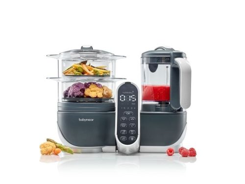 BABYMOOV Nutribaby+ 5in1Multifunkciós robotgép: Melegít, Sterilizál, kiolvaszt, párol, aprít - Szürke