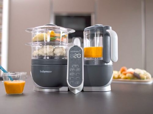 BABYMOOV Nutribaby+ 5in1Multifunkciós robotgép: Melegít, Sterilizál, kiolvaszt, párol, aprít - Szürke