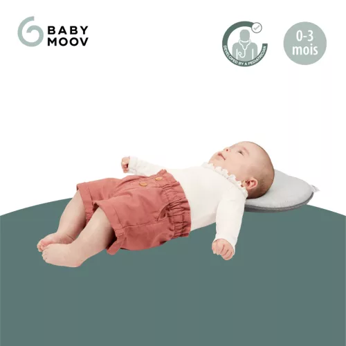 BABYMOOV Lovenest Original Bio pamut laposfejűség elleni ergonomikus baba párna - Szürke