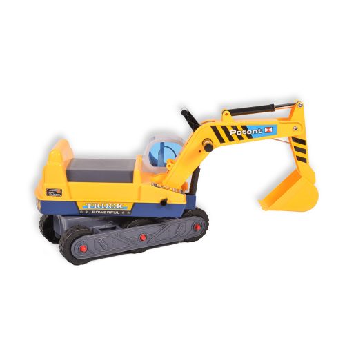 Moni Toys Excavator ráülős kanalas munkagép sisakkal - Sárga
