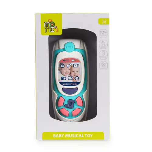 Moni Toys Baby telefon dallammal és fényhatással - Kék