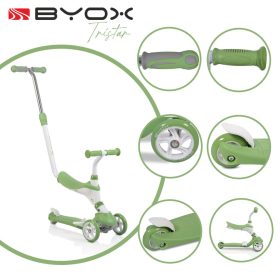 Byox Tristar 3 kerekű 3in1 roller - Zöld