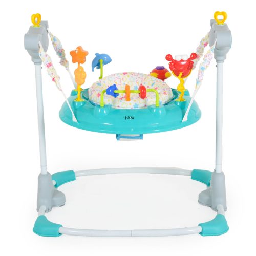 Moni Vista zenélő, 360 fokban forgatható, baba ugráló - Türkiz
