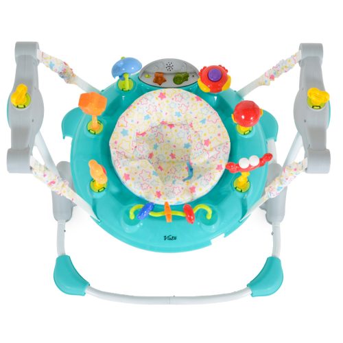 Moni Vista zenélő, 360 fokban forgatható, baba ugráló - Türkiz