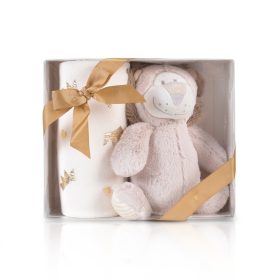   Cangaroo Ajándékdobozos plüss takaró (90x75 cm) - Plüss oroszlán játékkal - Arany koronák