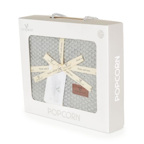 Cangaroo Popcorn kötött takaró díszdobozban (80x100 cm) - Szürke