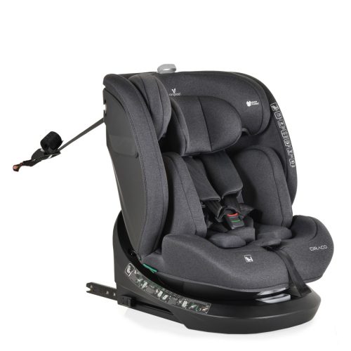 Cangaroo Draco I-Size 360°-ban forgatható ISOFIX gyermekülés 40-150 cm - Fekete