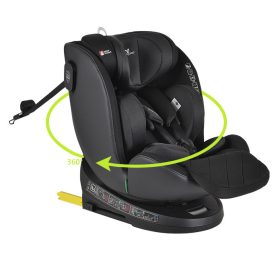   Cangaroo Castor I-Size 360°-ban forgatható ISOFIX gyermekülés, hangjelzéssel (40-150 cm) - Fekete