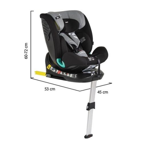 Cangaroo i-Protect I-Size 360°-ban forgatható ISOFIX SPS gyermekülés (40-150 cm) - Szürke