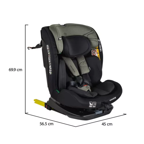 Moni Vamos I-Size 360°-ban forgatható ISOFIX gyermekülés 40-150 cm - Zöld
