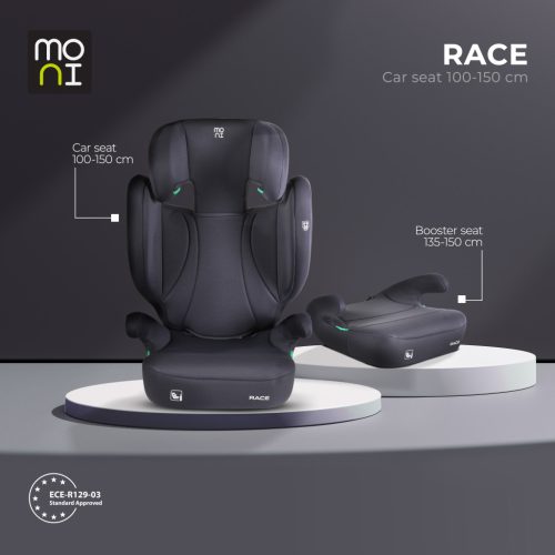 Moni Race I-Size gyermekülés 100-150 cm - Szürke