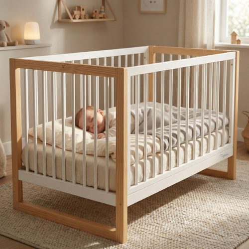 Cangaroo Sierra fa babaágy rácsos 60*120cm FEHÉR/NATUR