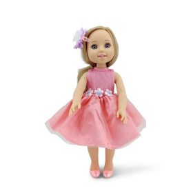   Moni Toys Hajasbaba 38cm-es szőke hajú, masnis, tartozék fésűvel - Barack