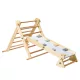 Moni Toys Pikler 2in1 fa Mászóka 3szög és mászórámpa Montessori 132x60 cm - Natúr