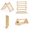 Moni Toys Pikler 2in1 fa Mászóka 3szög és mászórámpa Montessori 132x60 cm - Natúr