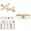 Moni Toys Pikler 2in1 fa Mászóka 3szög és mászórámpa Montessori 132x60 cm - Natúr