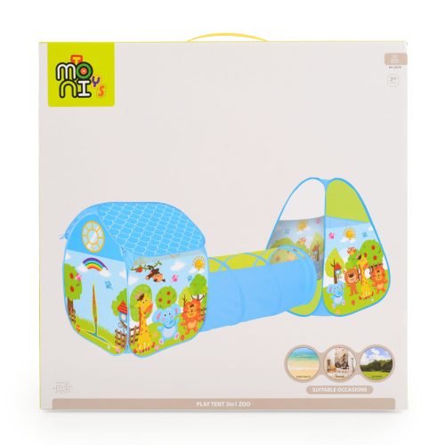 Moni Toys Zoo mintás játszósátor alagúttal