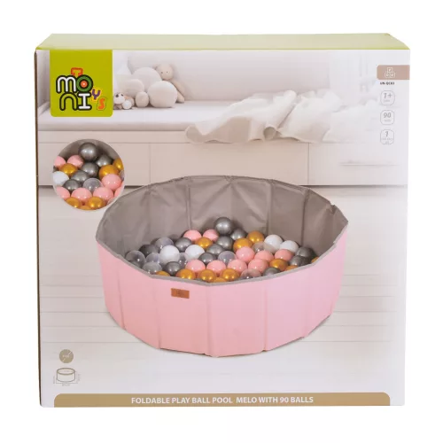 Moni Toys Melo össszecsukható labdamedence 90db labdával - Rózsaszín