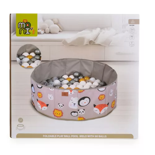 Moni Toys Melo össszecsukható labdamedence 90db labdával - Állatos