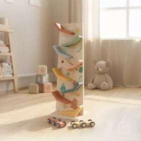 Moni Toys Autós versenypálya fa játék - Színes