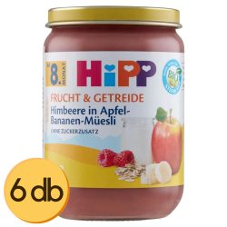   Hipp BIO Bébiétel Alma-banán-málna müzlis joghurttal 8h+ - 6x190 g