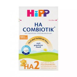   Hipp HA2 Combiotik hidrolizált fehérjét tartalmazó, tejalapú anyatej-kiegészítő tápszer 6h+ (600g)