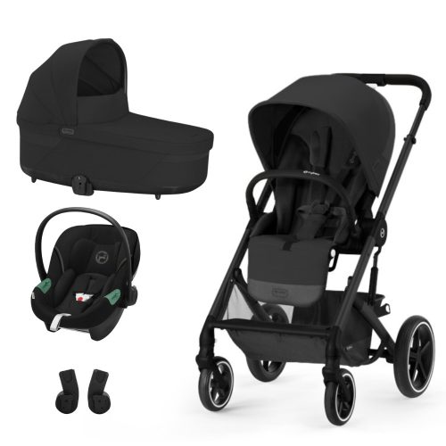 CYBEX Gold Balios S Lux BLK B 3in1 sport babakocsi Cot S Lux mózeskosár és Aton S2 hordozó - Moon Black