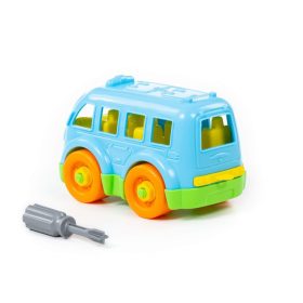   Polesie Toys műanyag szerelhető Busz csavarhúzóval - Kék-Zöld