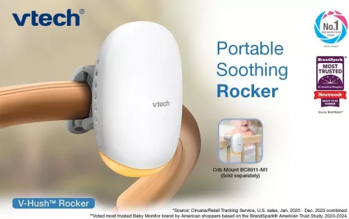 Vtech V-Hush™ Rocker Hang és Mozgásalapú Babakocsi Ringató altatódal lejátszó és éjszakai fény