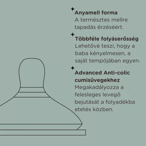 Tommee Tippee Advanced Anti-Colic gyors folyású cumisüveg cumi 2db