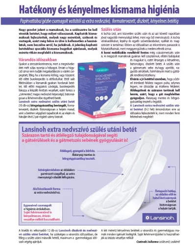Lansinoh diszkrét és nedvszívó szülés utáni betét 2. héttől (12db)