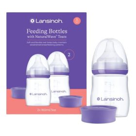   Lansinoh 2 db cumisüveg lassú folyású etetőcumival + 2 db fedéllel