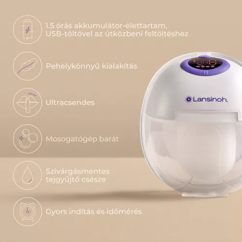 Lansinoh Double hordható mellszívó 4 fázisú