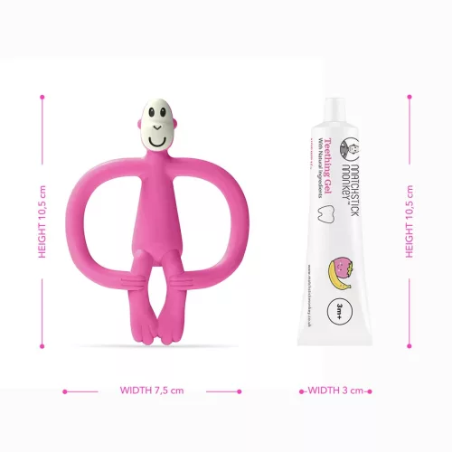 MATCHSTICK MONKEY - Rágómaki és fogínygél szett - Pink