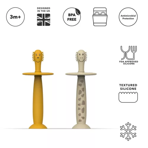 MATCHSTICK MONKEY - Tanuló Babafogkefe – Ludo Oroszlán és Gigi Zsiráf