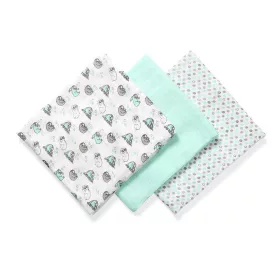   BabyOno textilpelenka színes 3db bambusz halványzöld 397/04