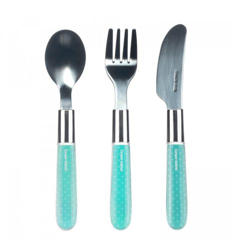 Canpol Babies Fém evőeszköz kanál, villa, kés (18h+) - Kék