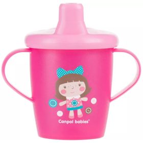   Canpol Babies Csöpögésmentes itatópohár kemény ivócsőrrel 250 ml (9h+) - Rózsaszín