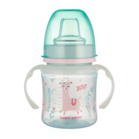   Canpol Babies Cseppmentes Szilikon tanulópohár világító fogantyúval 120ml (6h+) Exotic Animals - Zöld