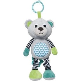   Canpol Babies Zig-Zag Plüss maci csörgővel és tükörrel - Kék