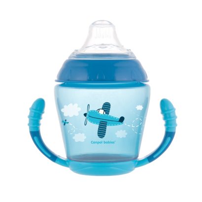Canpol Cseppmentes itatópohár puha ivócsőrrel 230 ml (9h+) - Kék